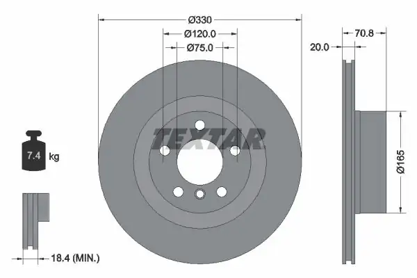 TEXTAR 92256303 | Fren Diski Arka X3 F25 X4 F26 Bm 11 17 2 Adet