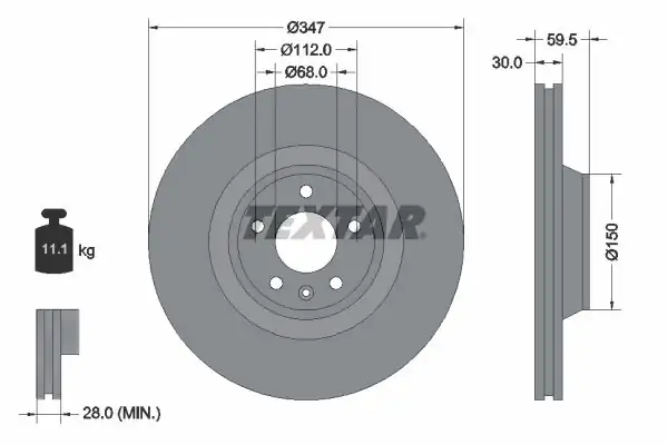 TEXTAR 92132405 | Fren Diski VW A6 Ön 04 347x30 2 Adet