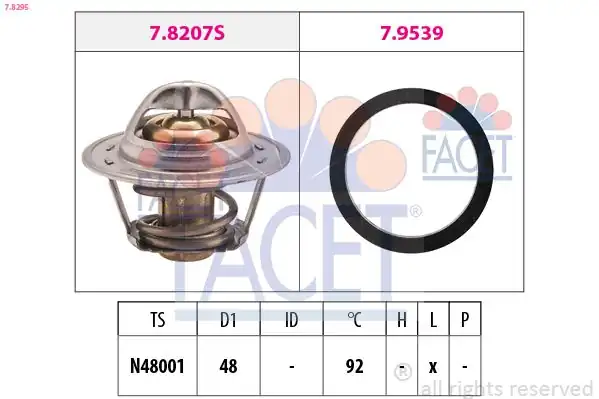 FACET 7-8295 | Termostat 92c Corsa B Astra F Vectra A Combo B