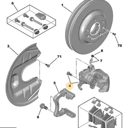 Citroen C5 2008-2015 Arka Fren Kaliperi SOL KRAFTWOLL Marka