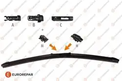 EUROREPAR 1635454080 | Silecek Süpürgesi 350 mm Hook + Peugeot 97-00