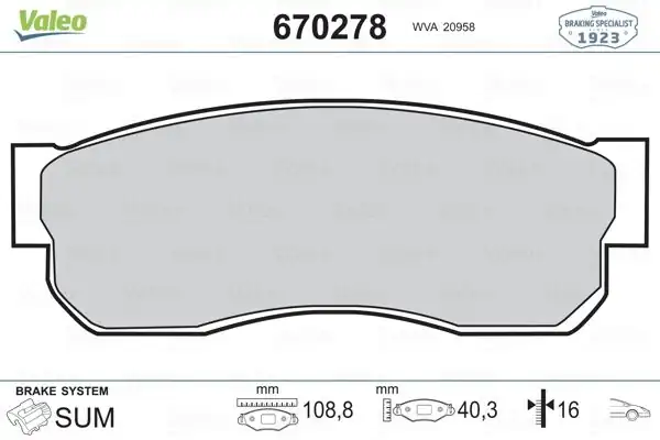 Valeo 670278 Balata Fren Ön Subaru Libero 83 00 Nissan Sunny 83 89 Benzinli