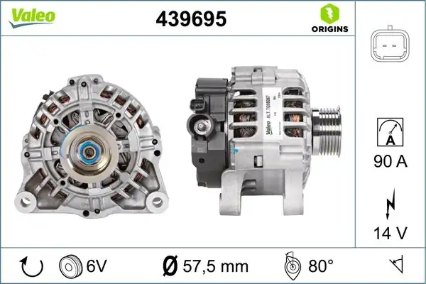 Valeo 439695 Alternatör 12 V 90a Citroen Xsara 1 6 00 Peugeot 206 1 4 16v 1 6 16v 00