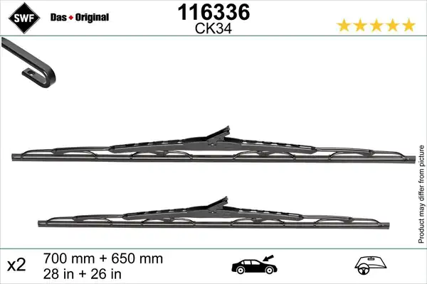Valeo 116336 Swf X2 680 650 mm St Yt Ford Galaxy Seat Alhambra VW Sharan 05 01