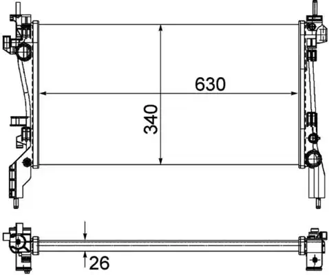 Mahle Behr Cr1122000p Su Radyatörü 630x340x26 Peugeot Bipper Citroen Nemo 13 Hdi 08 199a9 199b1 Eno 8mk376754581
