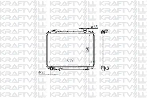 KRAFTVOLL 08040038 | Motor Su Radyatörü Mazda B2500 Bt50 06 Ford Ranger Manuel 45063826 Brazing M-T Radyatörü Marka