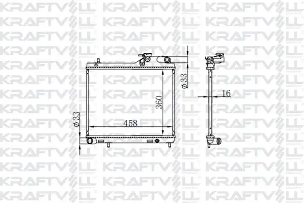 KRAFTVOLL 08040059 | Motor Su Radyatörü Accent Admira 03 05 1 5 Dizel 3 Silindir Manuel 360 458 16 Brazing M-T