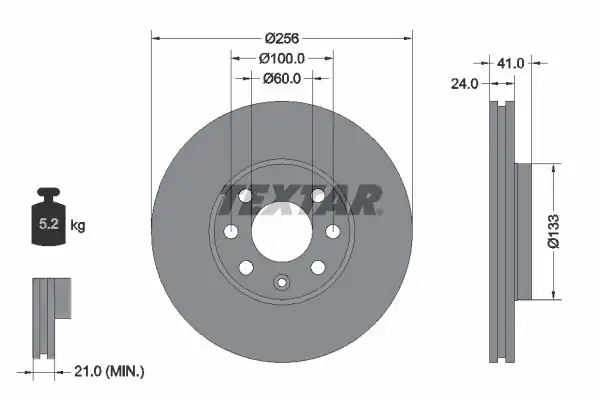 TEXTAR 92091803 | Fren Diski Opel Astra G 4 Bijon Ön 2 Adet 1956733
