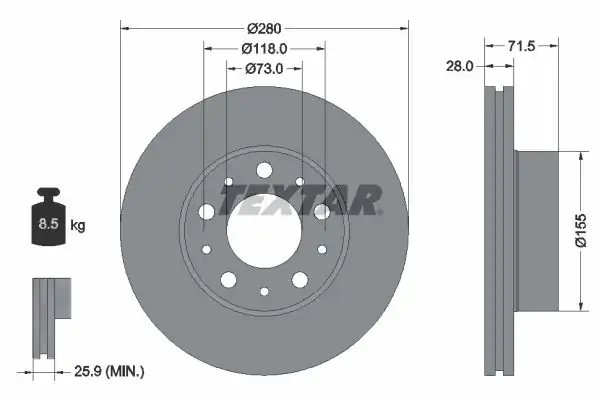 TEXTAR 92286103-2 | Fren Diski Ön Ducato III Boxer III Jumper III Bm 06 2 Adet