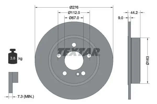 TEXTAR 92241303 | Fren Diski Arka W117 246 176 242 2 Adet