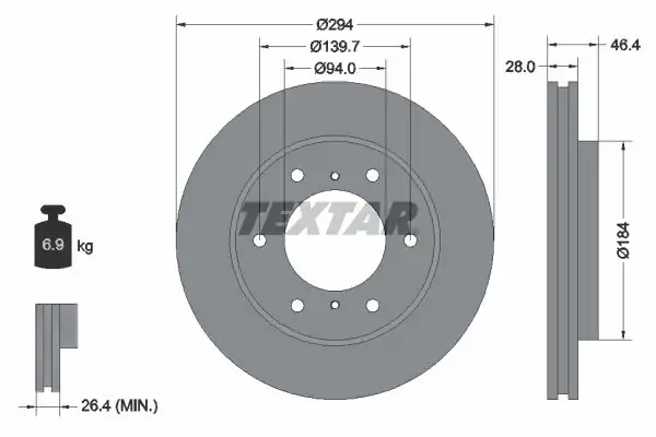 TEXTAR 92180205 | Fren Diski Ön L200 Ka Kb L200 Kk Kl 15 2 5 Dı D 06 15 2 Adet