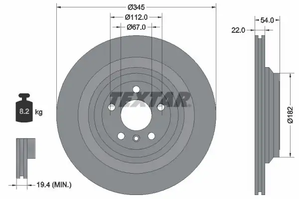 TEXTAR 92284003 | Fren Diski Arka 166 292 4matic 2011 2018 2 Adet