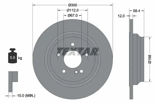 TEXTAR 92176503 | Fren Diski Arka W221 M272 Om642 06 13 2 Adet