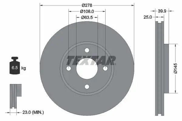 TEXTAR 92279003-2 | Fren Diski Ön Ecosport Bm 13 2 Adet