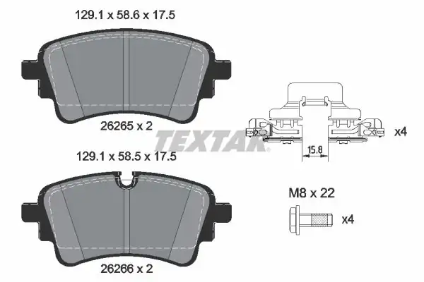 TEXTAR 2626503 | Fren Balatası VW A5 A6 A7 Q5 2020 Arka