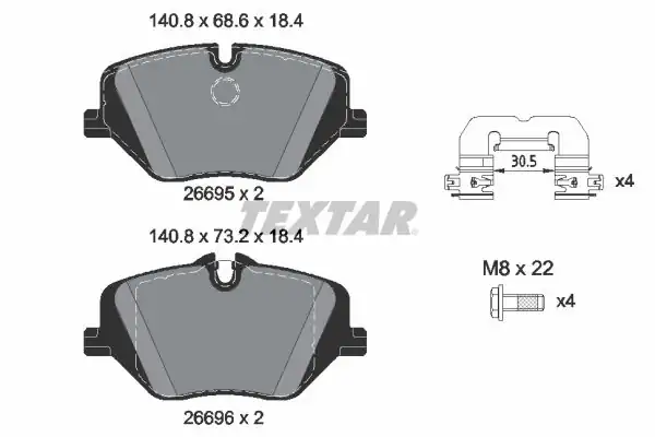 TEXTAR 2669501 | Fren Balatası U 11 X1 18i Ön 2041382