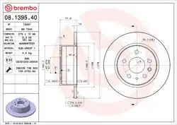 BREMBO 08.1395.40 | Fren Diski Arka W115 / W116 / W123 / W126 | 2 Adet
