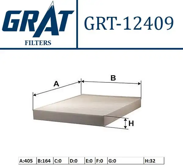 GRAT 12409 | Kabin Filtresi Citroen C8 02 Fiat Scudo 96 Peugeot 807 02