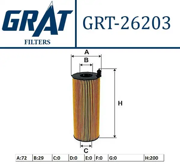 GRAT 26203 | Yağ Filtresi Audi A4 A6 Q7 2 7 4 2 TDI VW Touareg 3 0 TDI 04 12