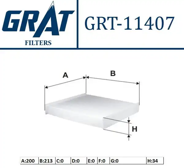 GRAT 11407 | Kabin Filtresi Renault Clio IV 1 2 16v 12 Captur Dacia Logan II 1 2 Lpg 12 Sandero 1 6 16v 13
