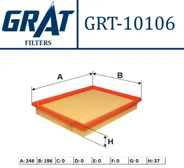 GRAT 10106 | Hava Filtresi Fiat Palio Siena Albea Doblo 1 2 16v 1 6 16v 1 2 8v 1 4