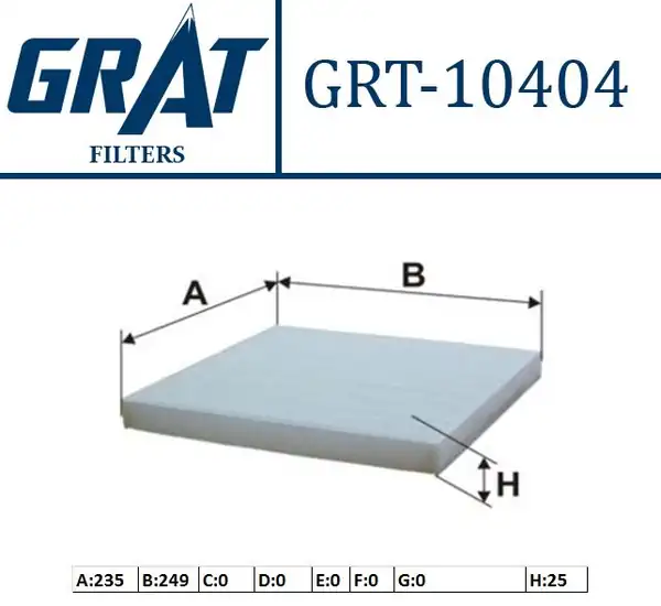 GRAT 10404 | Kabin Filtresi Citroen Jumper 2 2 3 0 Hdi 06 11 Fiat Ducato 2 3d 2 2 3 0d Peugeot Boxer
