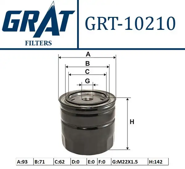 GRAT 10210 | Yağ Filtresi Fiat Ducato Citroen Jumper Peugeot Boxer 2 8hdi 2 8jtd