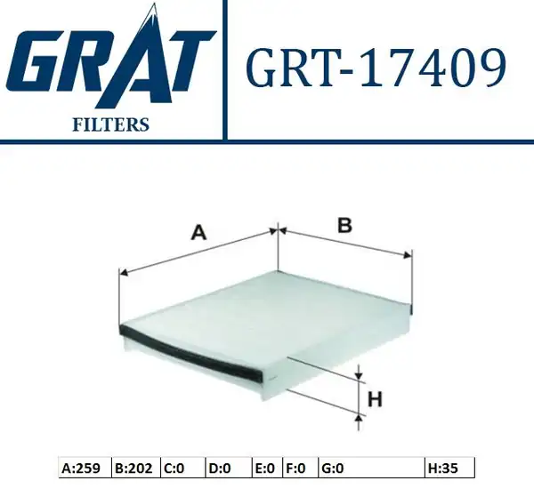GRAT 17409 | Kabin Filtre Ford Focus C-Max 11 Connect 13 Kuga 13