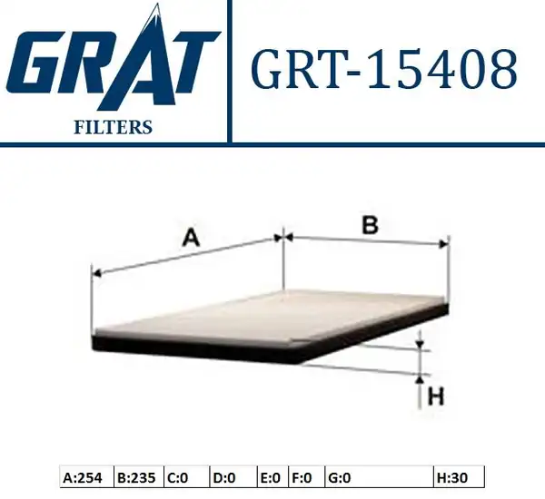 GRAT 15408 | Kabin Filtresi VW Crafter 17 Golf 13 Passat 15 Audi A3 13 Seat Leon 13 Skoda Octavia 13