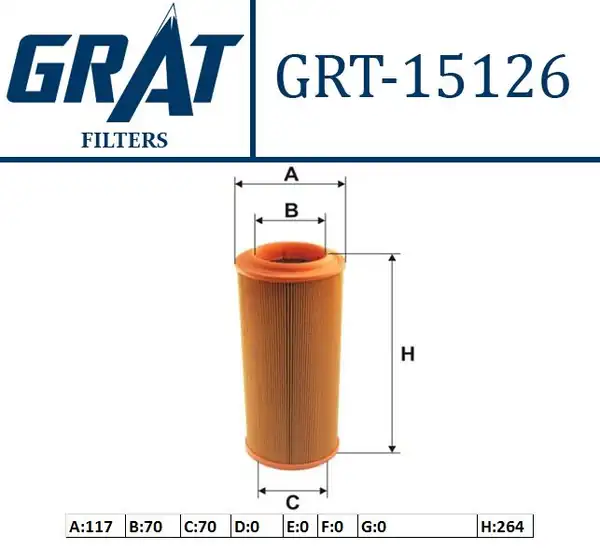 GRAT 15126 | Hava Filtresi Volkswagen Golf V 1 4tdi Polo III 1 4tdi