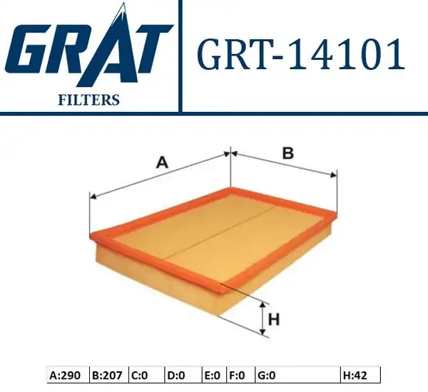 GRAT 14101 | Hava Filtresi Opel Corsa C Zafira A Combo C Meriva Tigra B 1 3 1 4 1 6 16v Z14xep