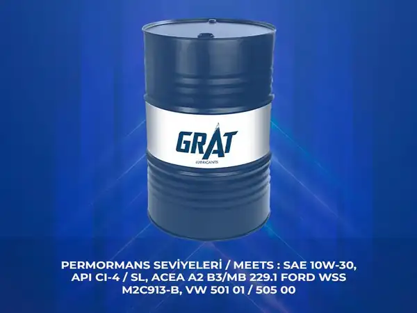 GRAT 610300 | Motor Yağı 180 Kg Varil 10w 30 Yarı Sentetik Ci 4