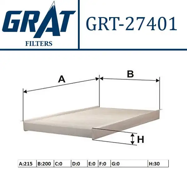 GRAT 27401 | Kabin Filtresi Alfa Romeo 159 1 9 JTD 05 11