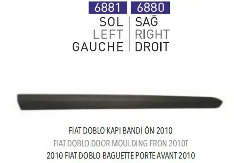 PLEKSAN 6881-2 | Kapı Çıtası Ön Sol Doblo III 10 2 Adet