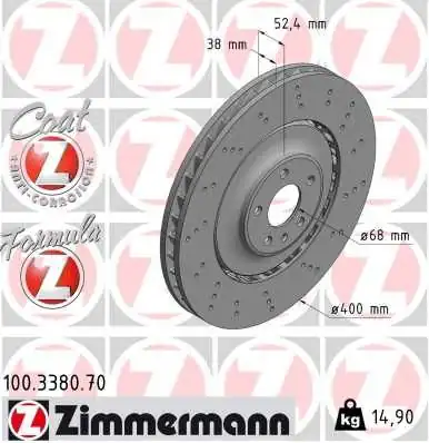 Zimmermann 100 3380 70 Fren Diski Ön Sport Bs Audi Sport Z 2 Adet