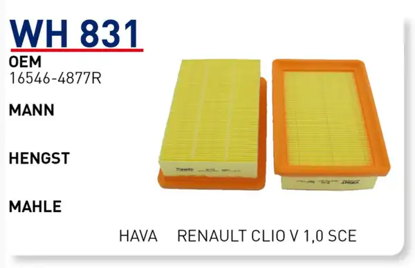 Renault Talıant 2021 1 0 Sce B4d 1 0 Tce H4d Hava Filtresi Wunder Marka
