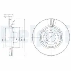 DELPHI BG3383 | Ön Fren Diski Chrysler Grand Voyager III Voyager IV 95 08