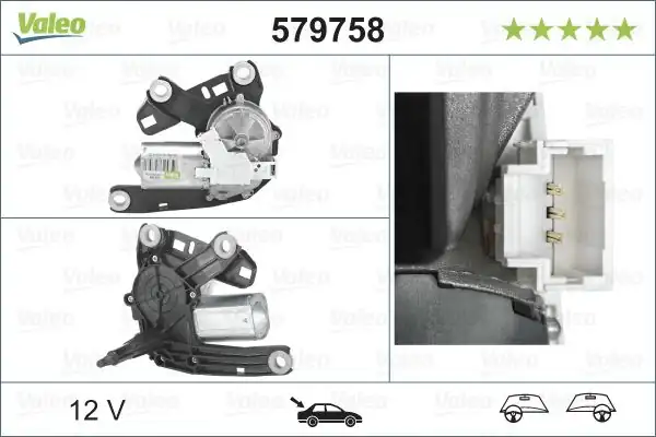 Valeo 579758 Silecek Motoru Arka Citroen Berlingo 08 Peugeot Partner 08 943139