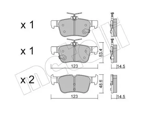 METELLİ 22-1040-1 | Fren Balatası Arka Kalınlık 14 5 Ford Focus 18 Mondeo 14 Kuga