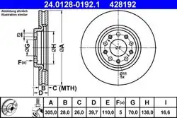 ATE 24.0128-0192.1 | Fren Diski Alfaromeo Giulietta 940 | 2 Adet
