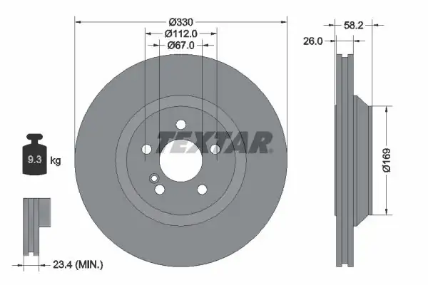 TEXTAR 92197903 | Fren Diski 221 Arka S 600 2 Adet