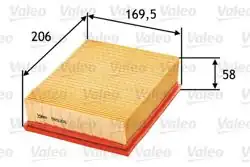 VALEO 585006 | Hava Filtresi (Peugeot P206 1.9D-2.0 HDI 99-/ Citroen Xsara 1.9D-2.0 16V 98-05)
