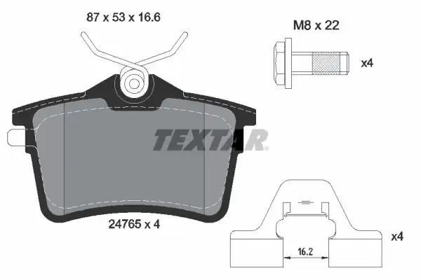 TEXTAR 2476501 | Fren Balatası Peugeot Partner Berlingo 07 Arka
