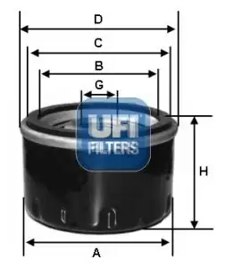 UFI 23-545-00 | Filitre Yağ Hyundai Tucson 04 10 2 0 CRDI Santafe 01 06 2 0 CRDI Sportage 04 10 2 0 CRDI