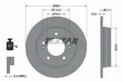 TEXTAR 92240003 | Textar / Fren Diski i30 08 > Elantra 11 > Arka | 2 Adet
