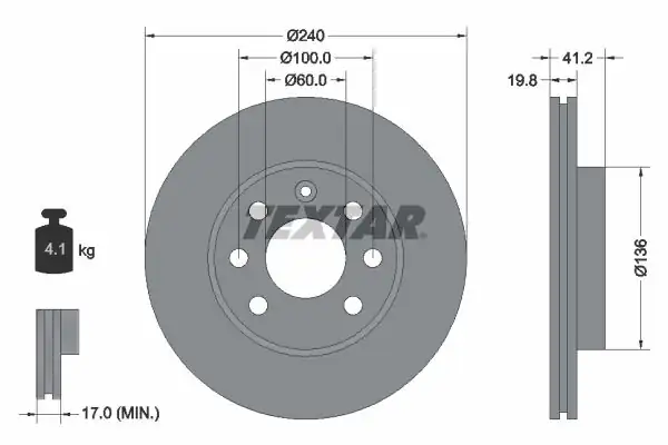 TEXTAR 92111403 | Fren Diski Opel Corsa C 1 0 1 2 Havalı Ön 2 Adet