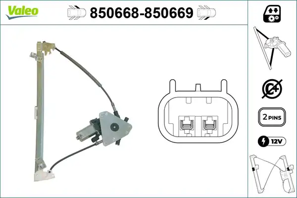 Valeo 850668 Cam Mekanizması Ön Sol Peugeot 406 95