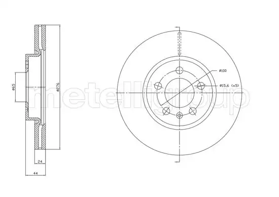 METELLİ 23-1842C | Ön Fren Diski 276x245 100 VW Polo 18 Audi A1 19 Seat Ibiza 18 2 Adet
