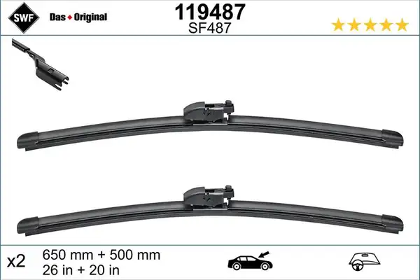 Valeo 119487 Silecek Bmw X3 G01 F97 X4 G02 F98 Jaguar E Pace 26 20650mm 500mm