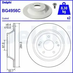 DELPHI BG4956C | Fren Diski (Çiftli Paket)-Boyalı, Deliksiz